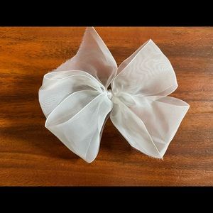 Girl’s White Sheer Hair Bow